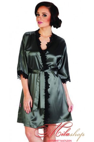 Элегантный шелковый халат De Lafense 929